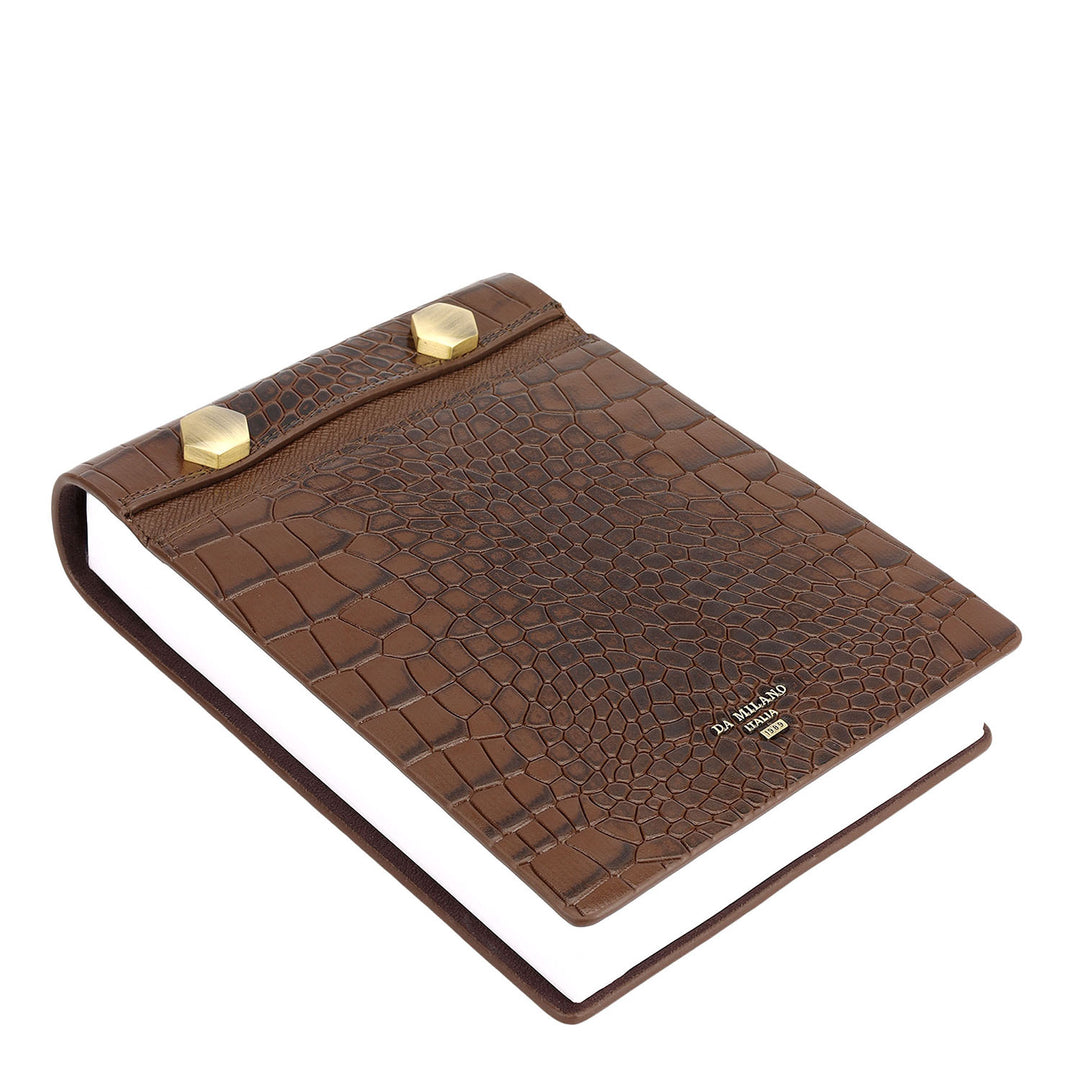 Croco-Texture Notepad - Walnut