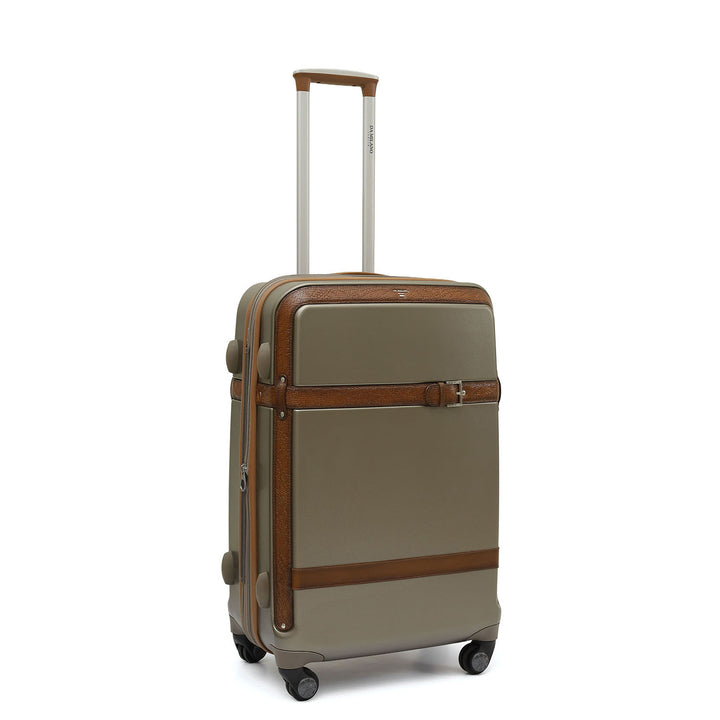 Emboss Leather Trolley(Medium) - Champagne & Cognac