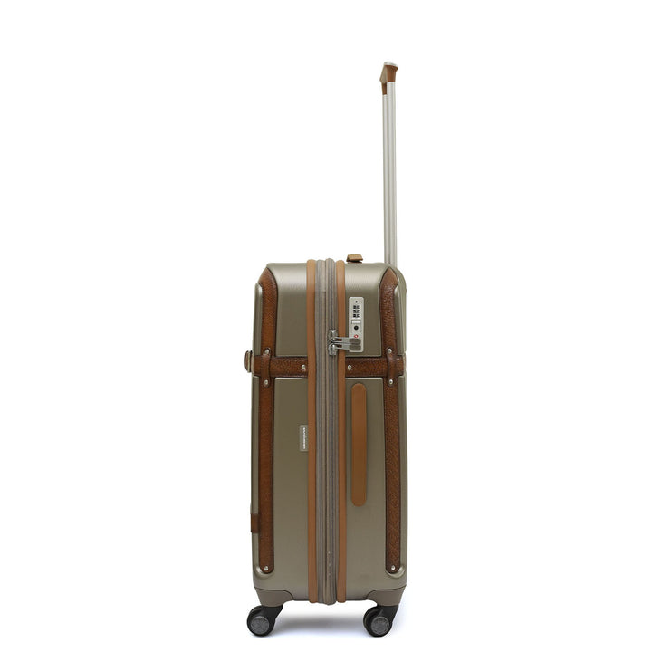Emboss Leather Trolley(Medium) - Champagne & Cognac