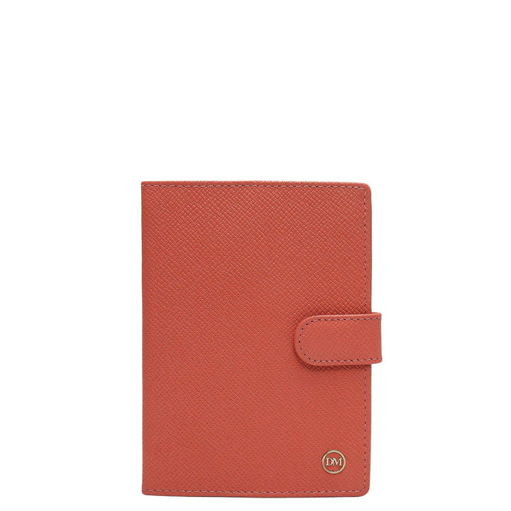 Franzy Leather Passport Case - Salmon
