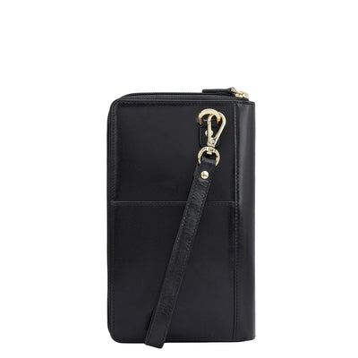 Plain Leather Passport Case - Black