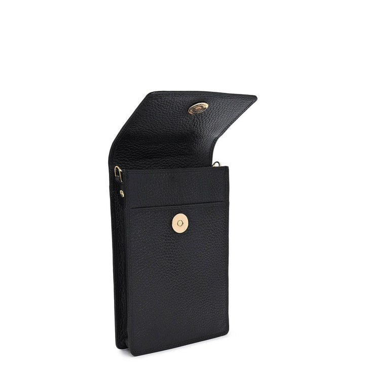 Wax Leather Passport Case - Black