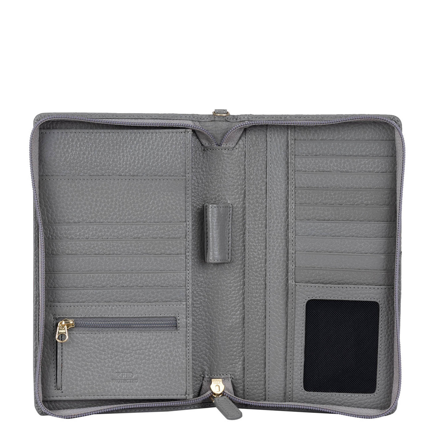 Wax Leather Passport Case - Grey