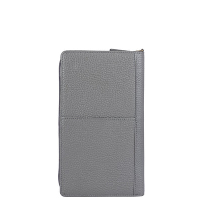 Wax Leather Passport Case - Grey
