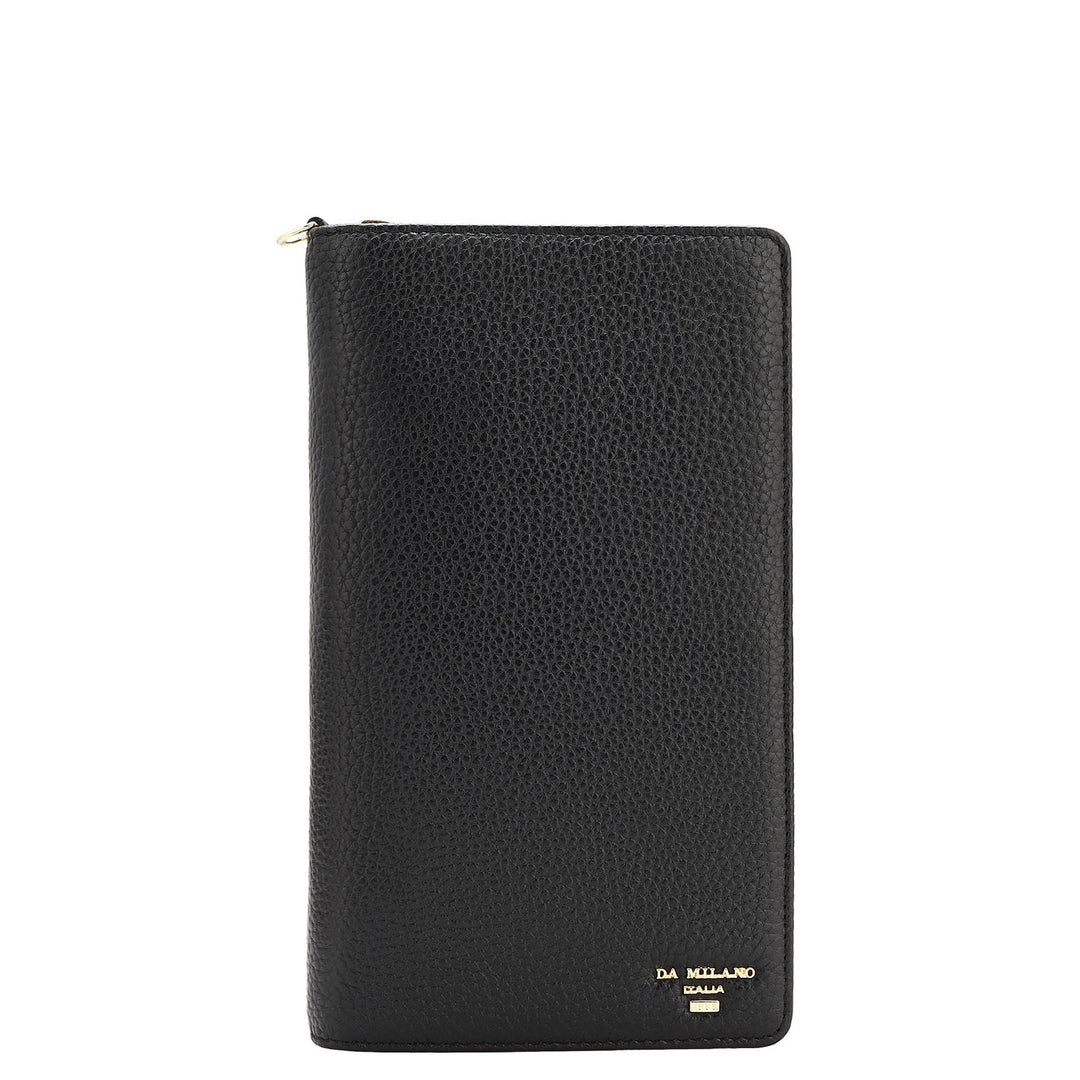 Wax Leather Passport Case - Black