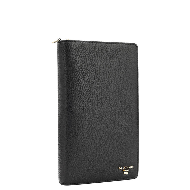 Wax Leather Passport Case - Black