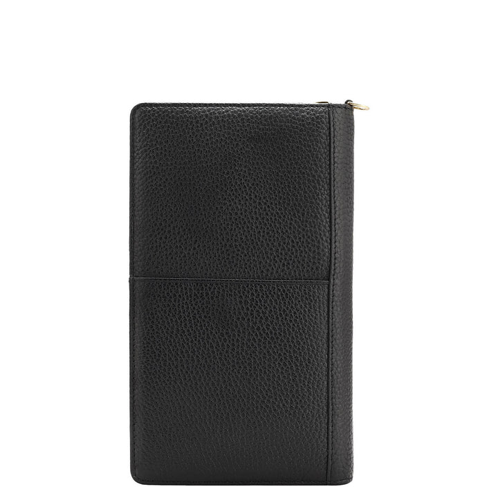 Wax Leather Passport Case - Black