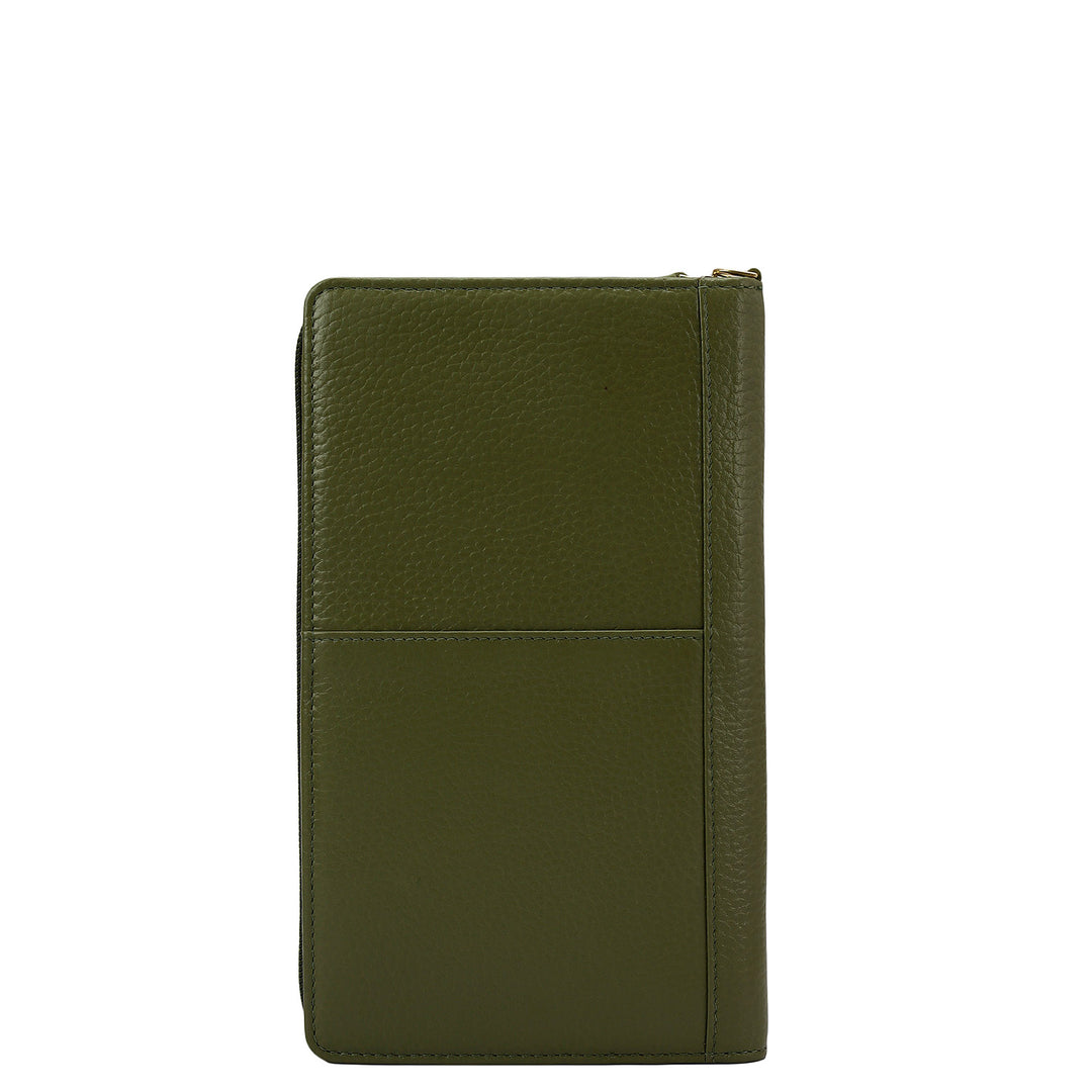 Wax Leather Passport Case - Fern