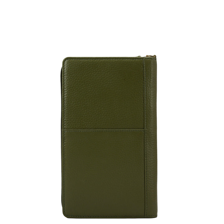Wax Leather Passport Case - Fern