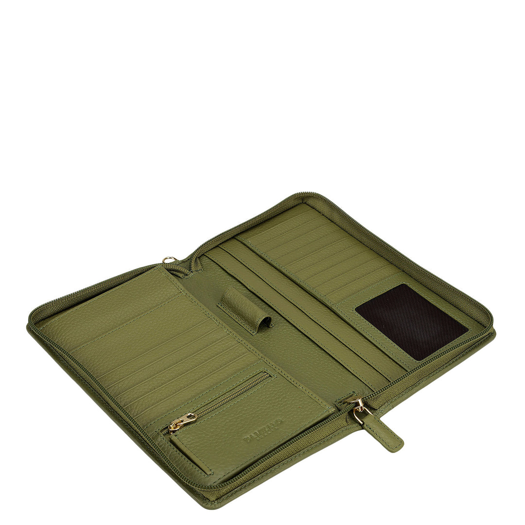 Wax Leather Passport Case - Fern