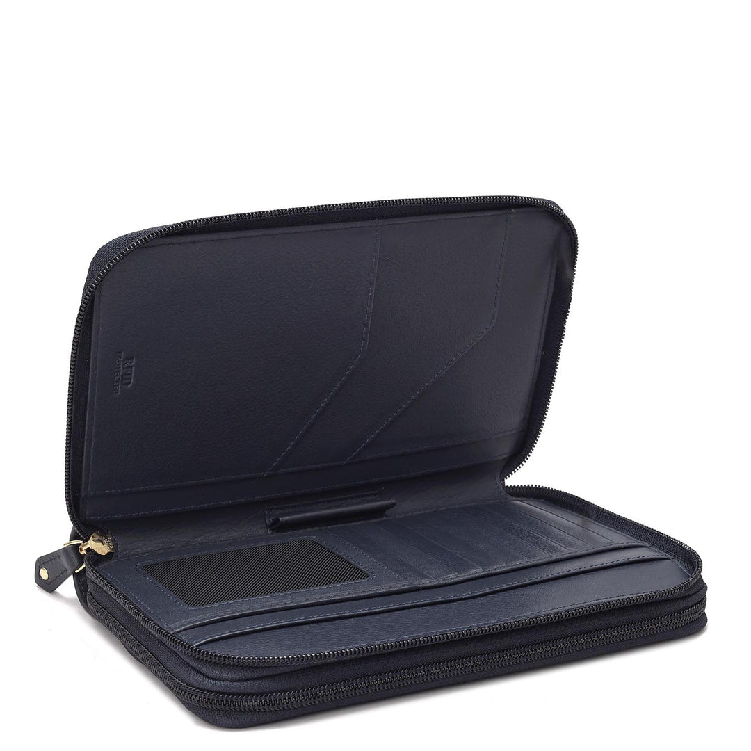 Bub Leather Passport Case - Navy