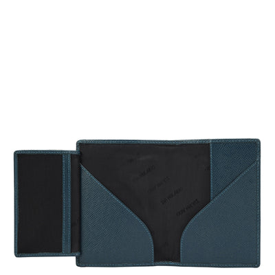 Croco Leather Passport Case - Ocean