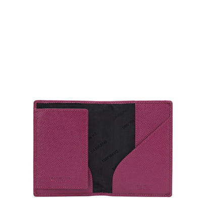 Croco Leather Passport Case - Orchid