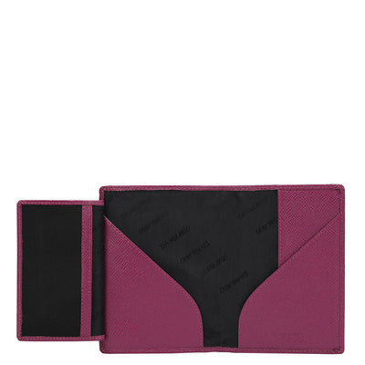 Croco Leather Passport Case - Orchid