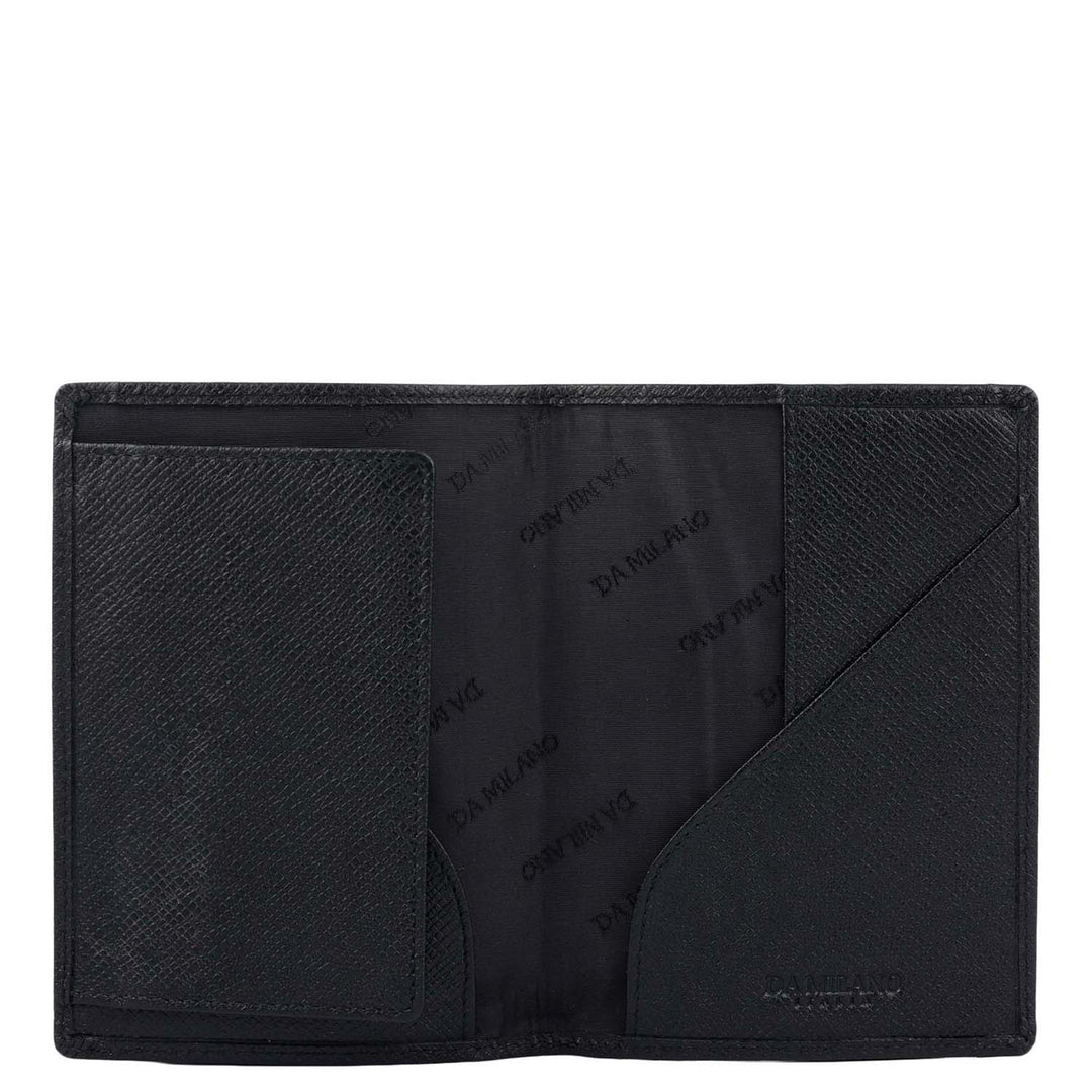 Croco Leather Passport Case - Black