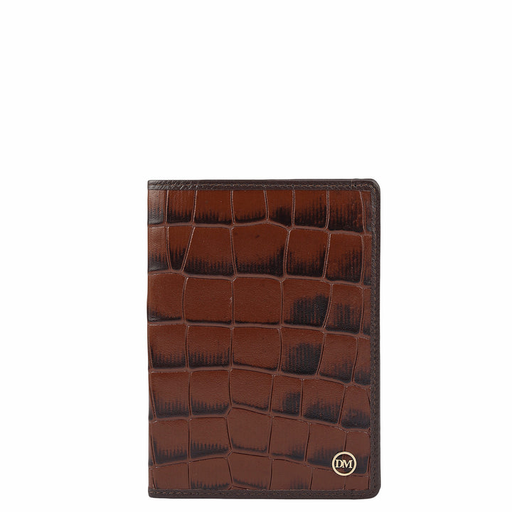 Croco Leather Passport Case - Date