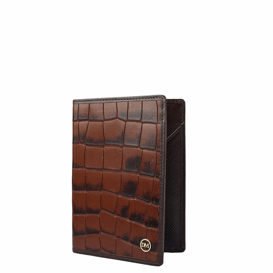 Croco Leather Passport Case - Date
