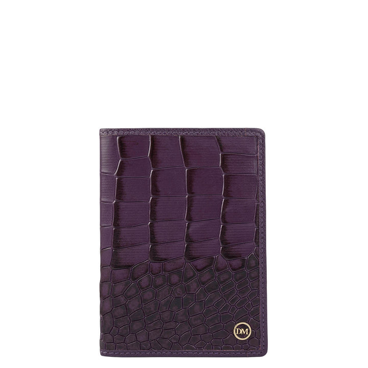Croco Leather Passport Case - Grapevine