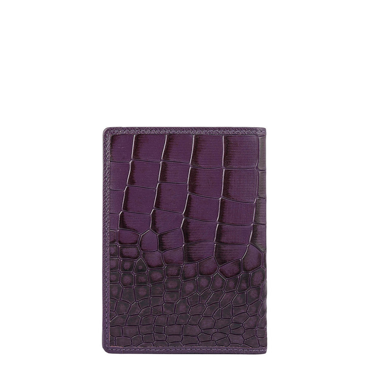 Croco Leather Passport Case - Grapevine