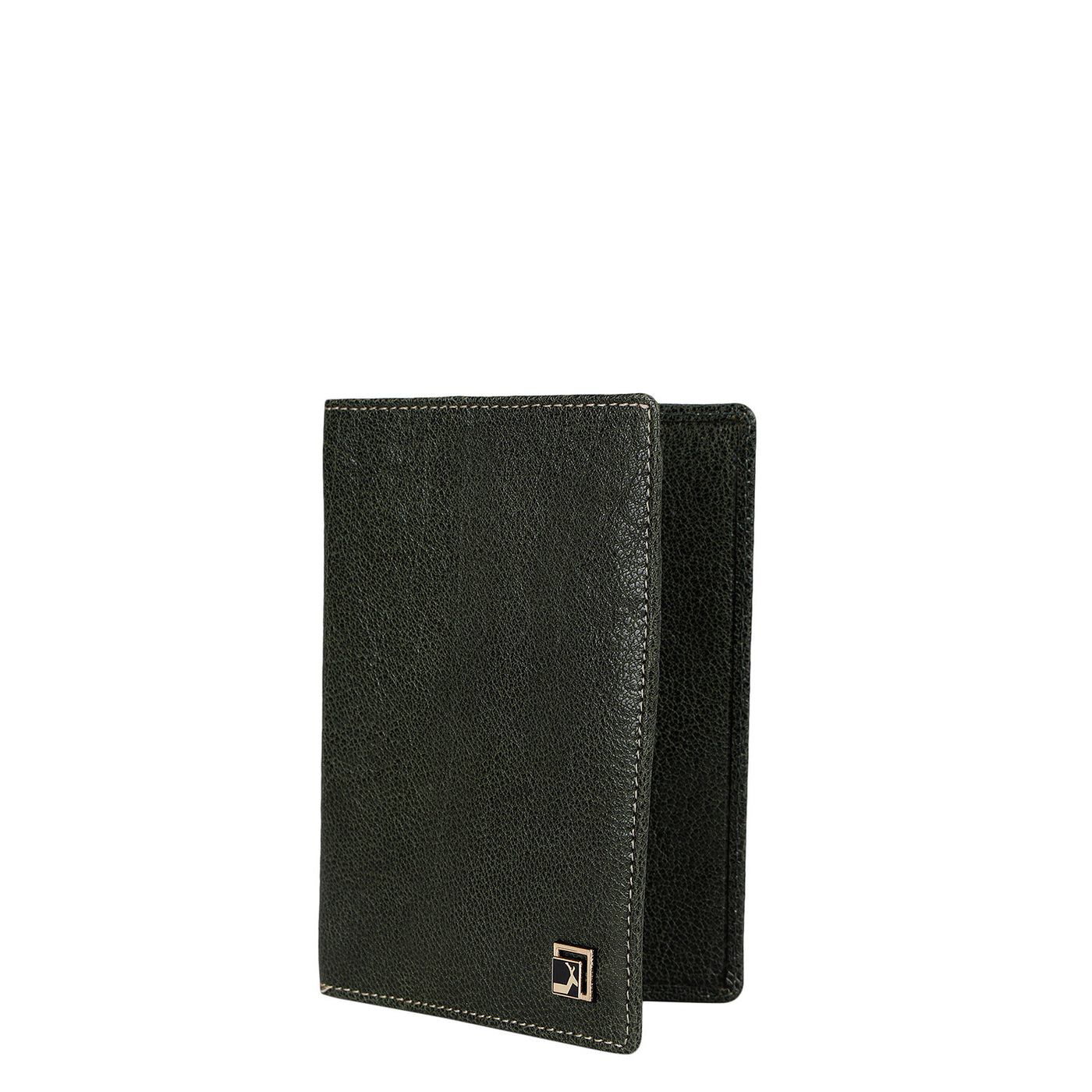 Elephant Pattern Leather Passport Case - Green