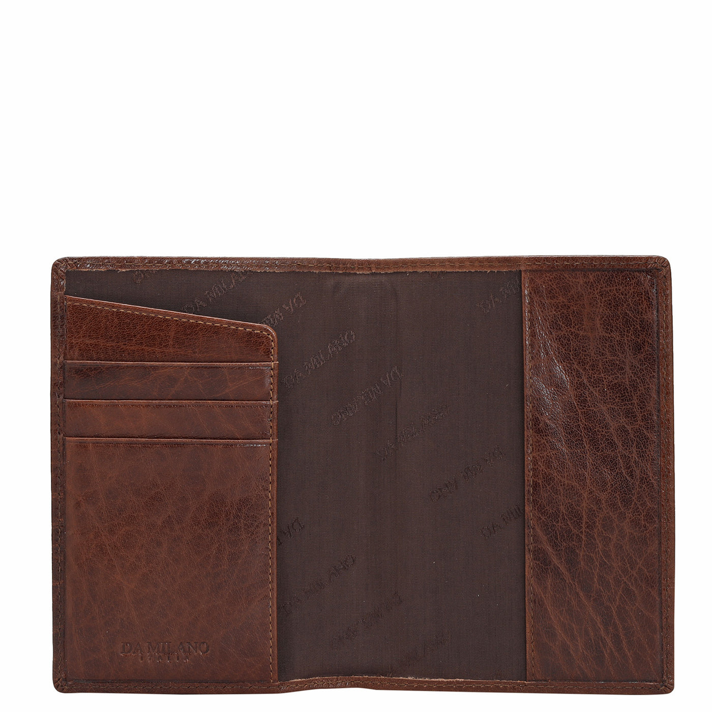 Elephant Pattern Leather Passport Case - Brown