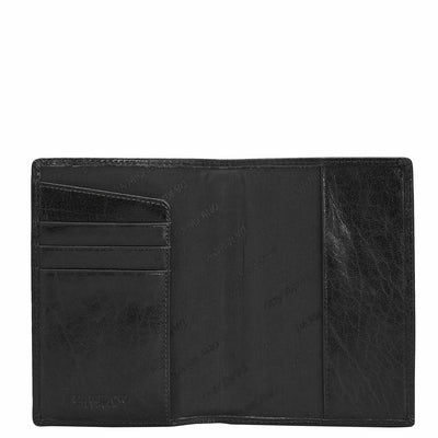 Elephant Pattern Leather Passport Case - Dark Blue