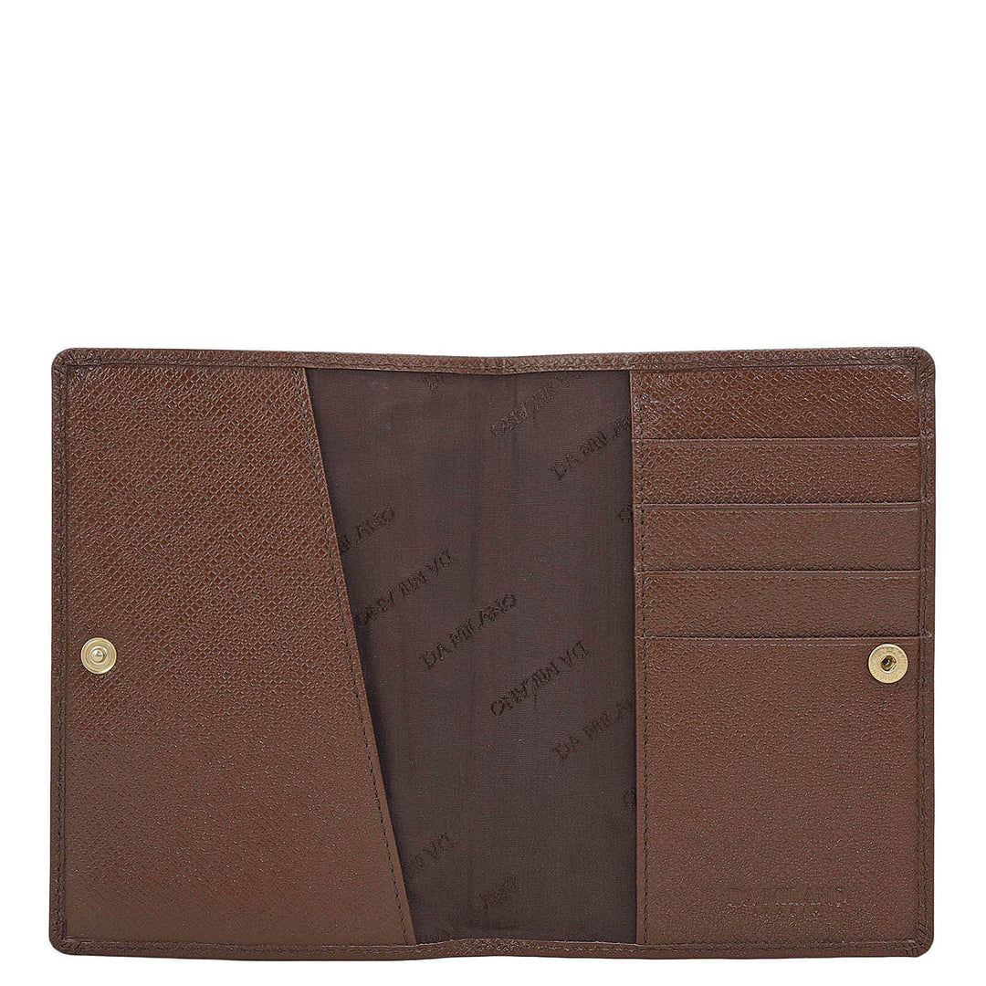 Croco Leather Passport Case - Brown