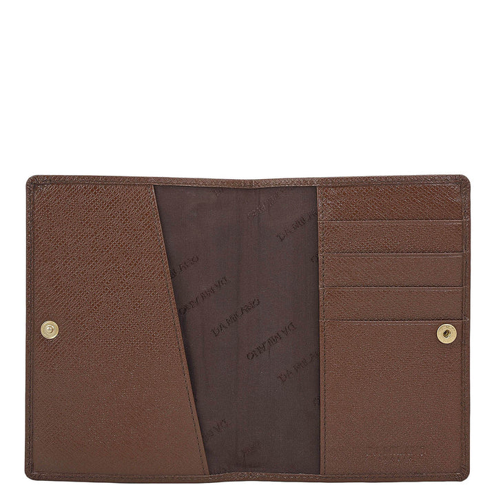 Croco Leather Passport Case - Brown