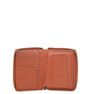 Franzy Leather Passport Case - Rust Orange