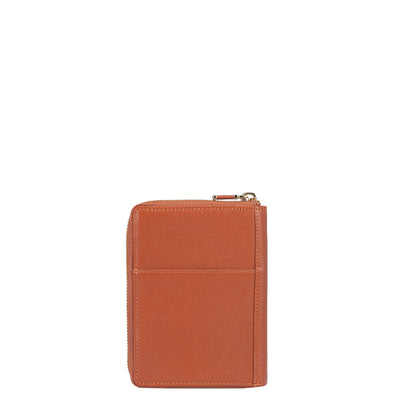 Franzy Leather Passport Case - Rust Orange