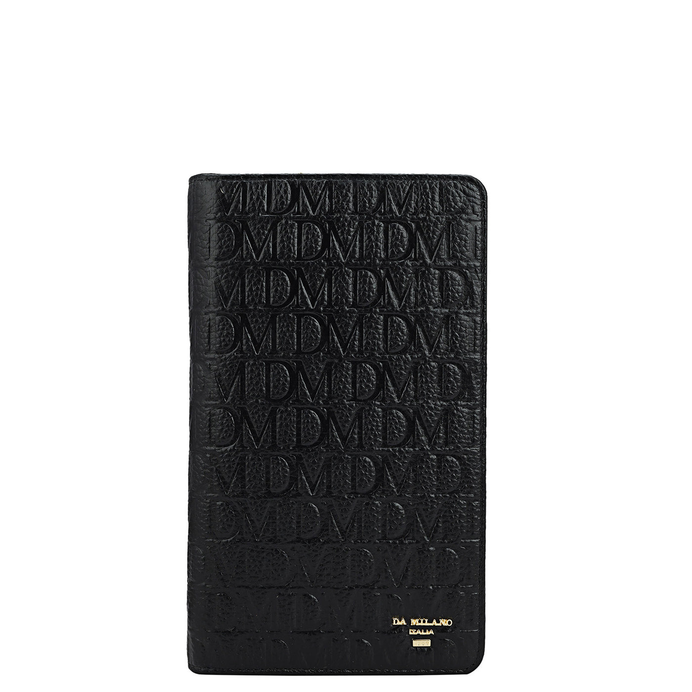 Monogram Leather Passport Case - Black