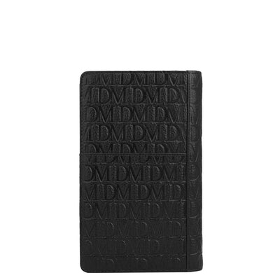 Monogram Leather Passport Case - Black
