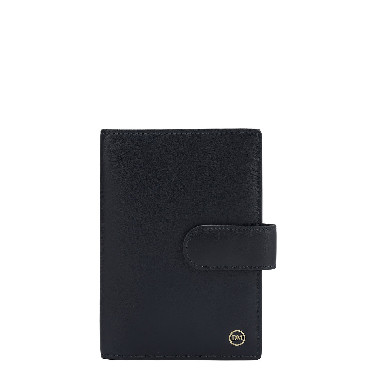 Plain Leather Passport Case - Navy