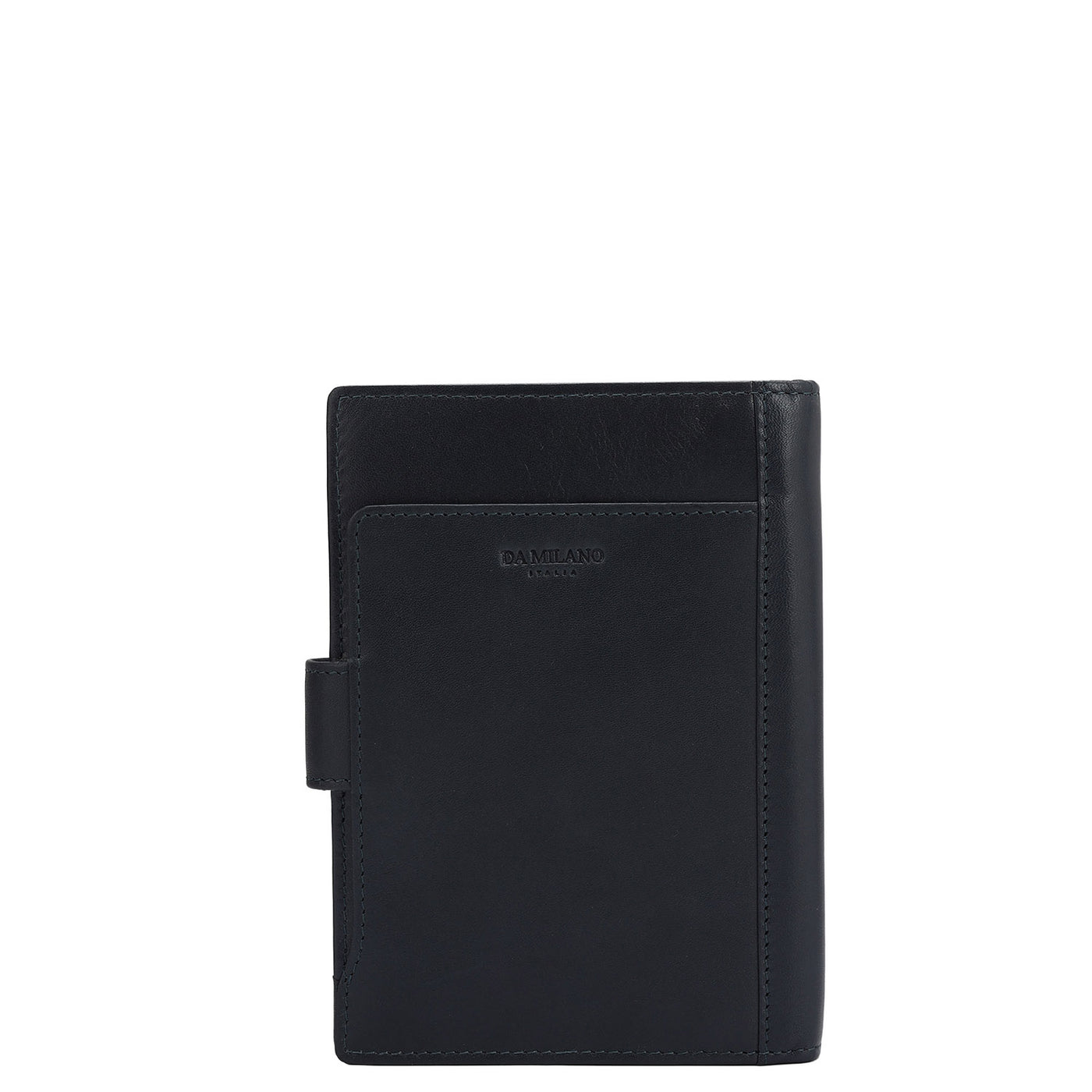 Plain Leather Passport Case - Navy