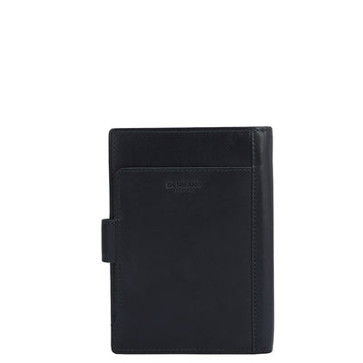 Plain Leather Passport Case - Navy