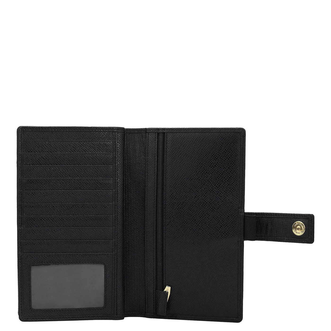 Croco Leather Passport Case - Black