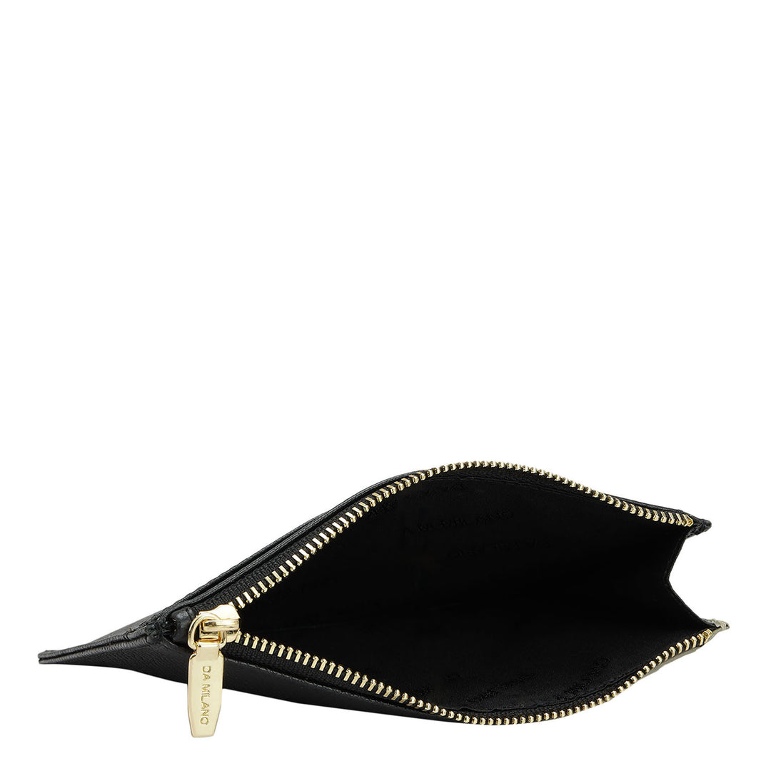 Franzy Leather Passport Case - Chalk & Black