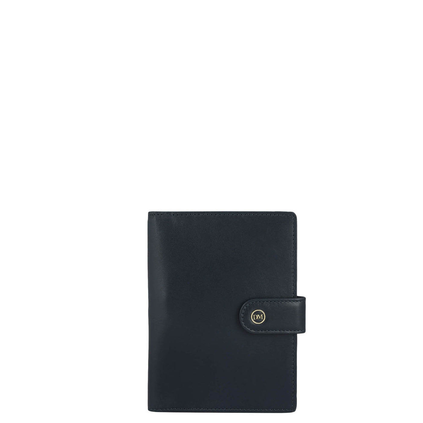 Plain Leather Passport Case - Navy