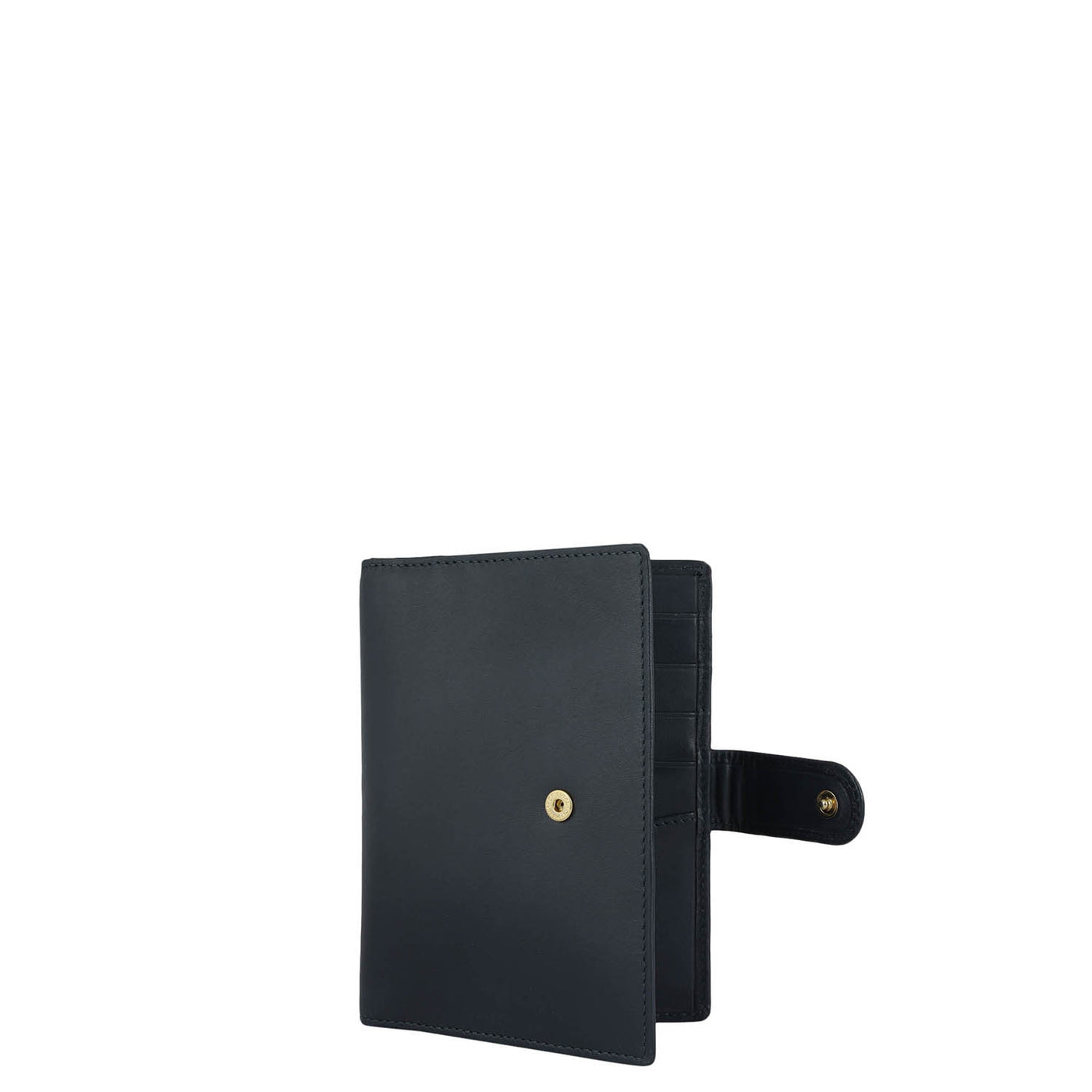 Plain Leather Passport Case - Navy