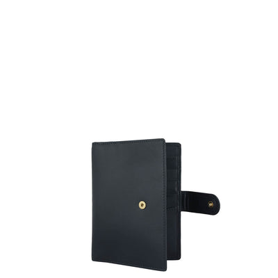 Plain Leather Passport Case - Navy