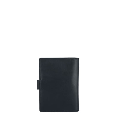 Plain Leather Passport Case - Navy