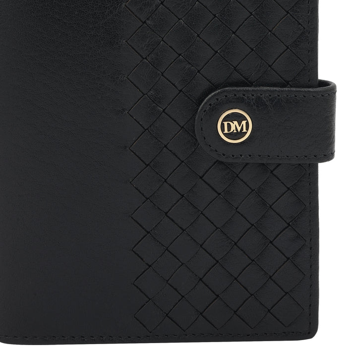 Mat Plain Leather Passport Case - Black
