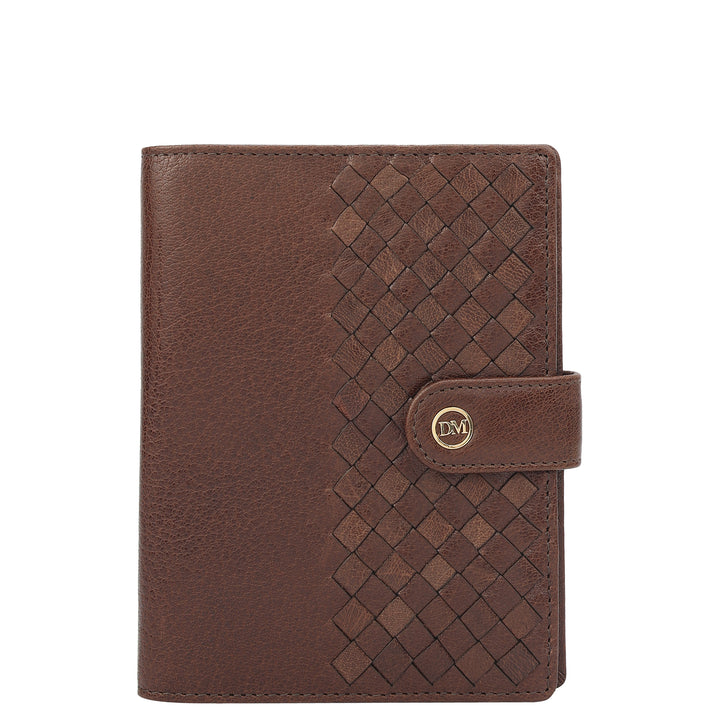 Mat Plain Leather Passport Case - Brown
