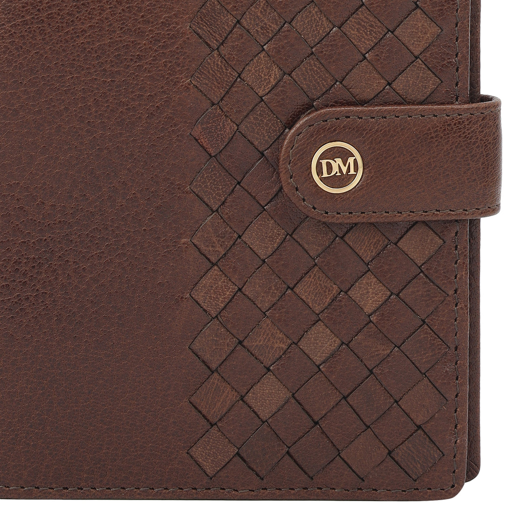 Mat Plain Leather Passport Case - Brown