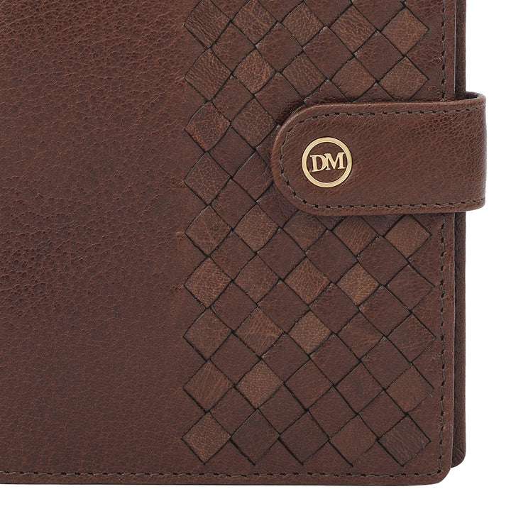 Mat Plain Leather Passport Case - Brown