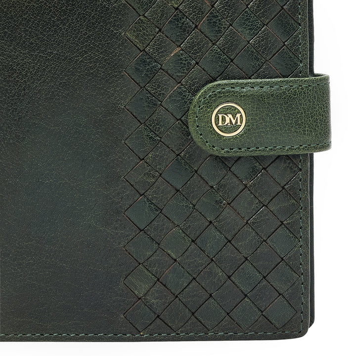 Mat Plain Leather Passport Case - Petrol Green