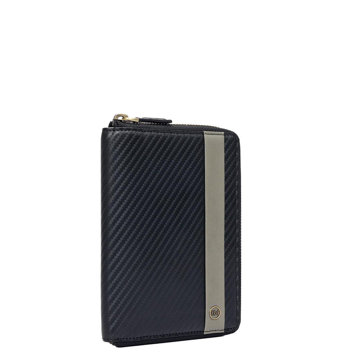 Carbon Leather Passport Case - Black