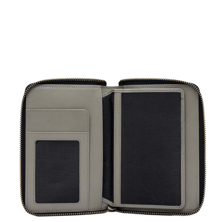 Carbon Leather Passport Case - Black