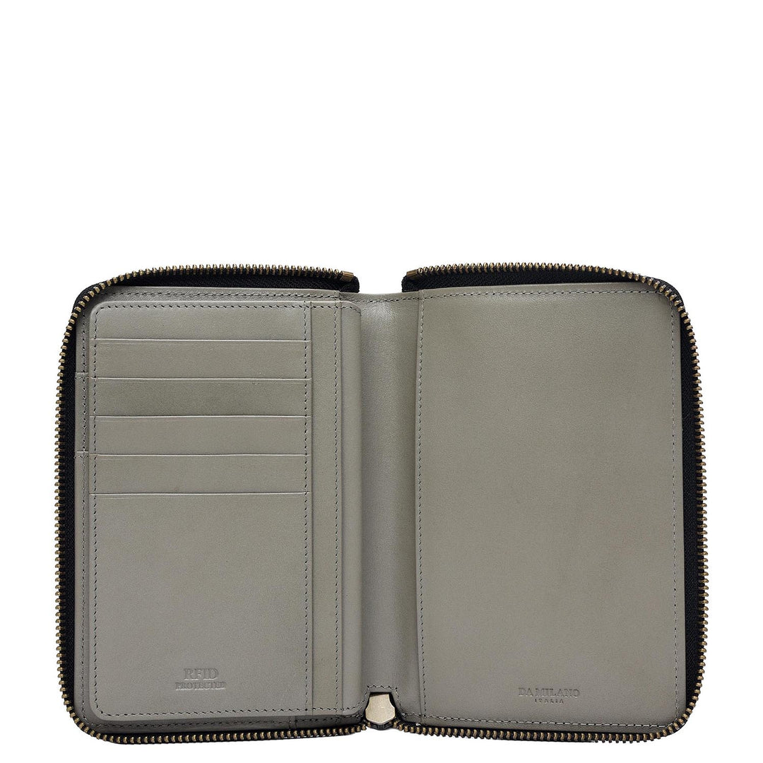 Carbon Leather Passport Case - Black