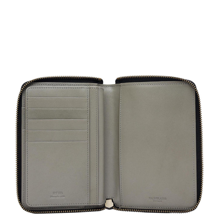 Carbon Leather Passport Case - Black
